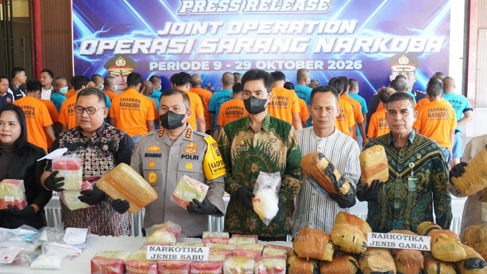 12 Bandar Narkoba Diciduk, Polresta Deli Serdang Sita 46,5 Kg Sabu dan Ganja