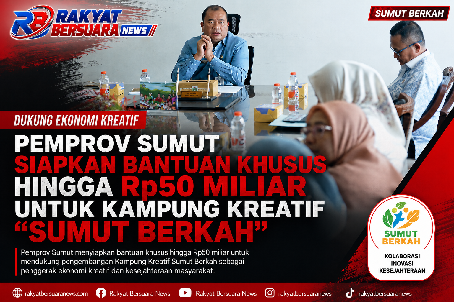 Pemprov Sumut Siapkan Bantuan Khusus hingga Rp50 Miliar untuk Kampung Kreatif Sumut Berkah