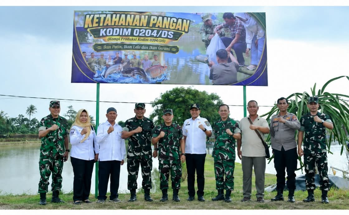 Wabup Adlin Bersama Mayjen TNI Ari Aryanto Tinjau Kolam Produksi Pangan, Perkuat Ketahanan Pangan Sergai