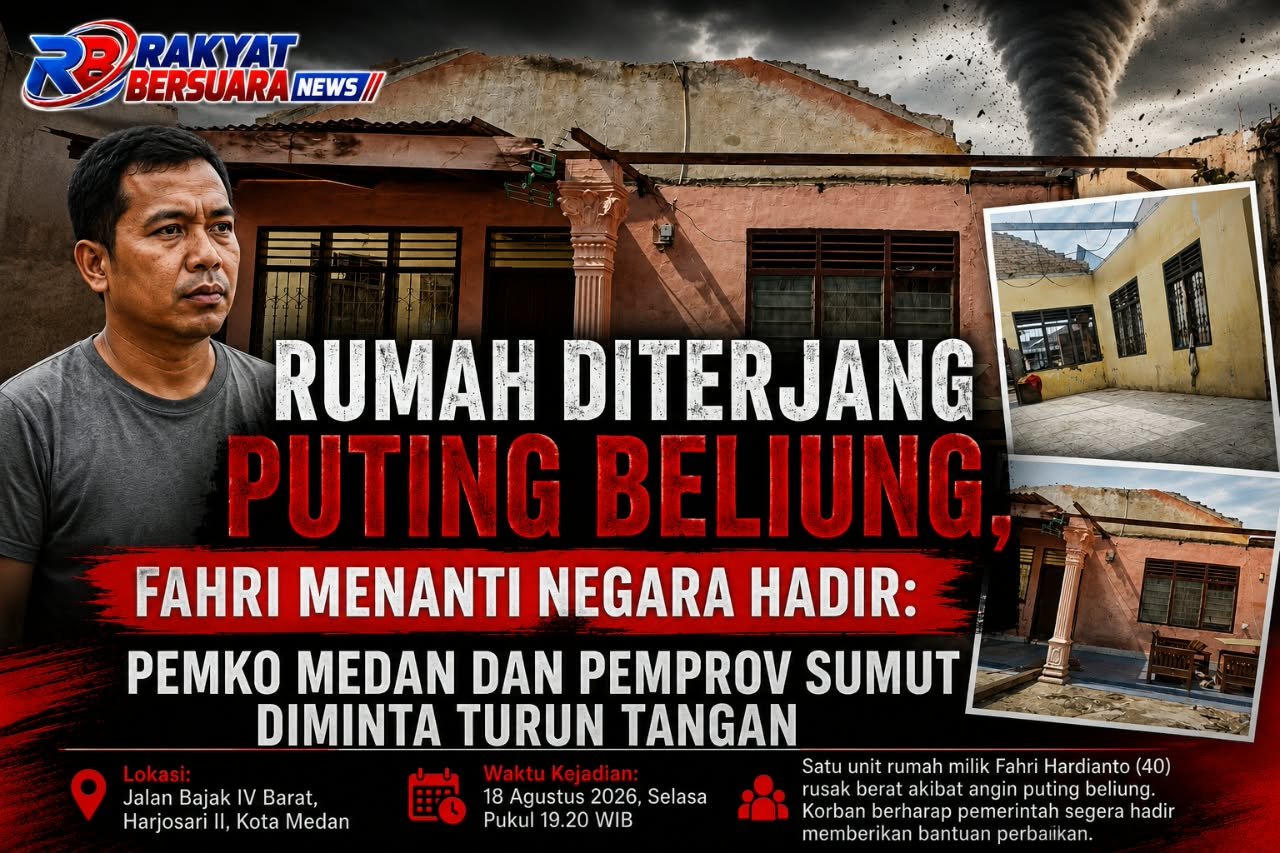 Rumah Diterjang Puting Beliung, Fahri Menanti Negara Hadir: Pemko Medan dan Pemprov Sumut Diminta Turun Tangan