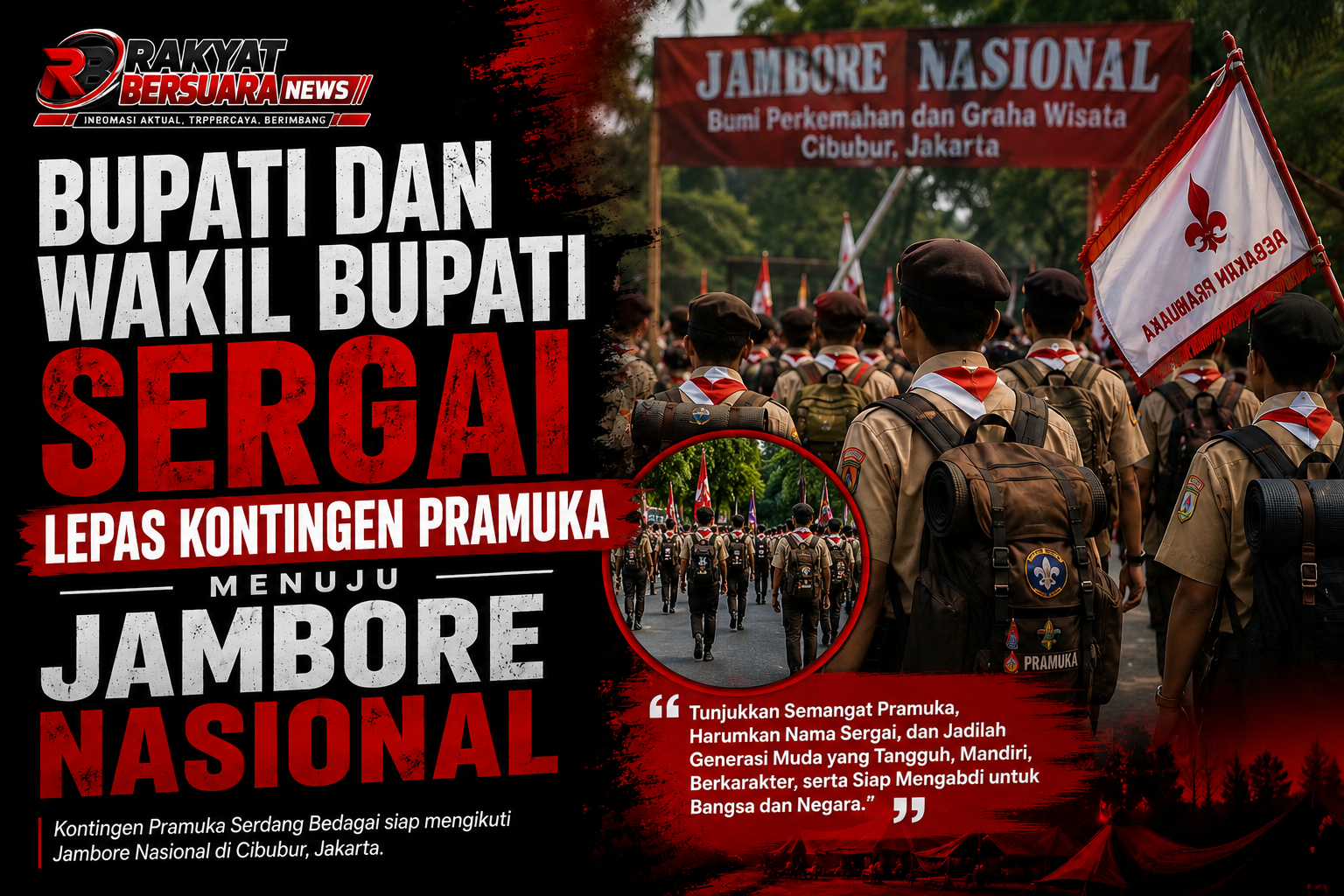 Bupati dan Wakil Bupati Sergai Lepas Kontingen Pramuka Menuju Jambore Nasional