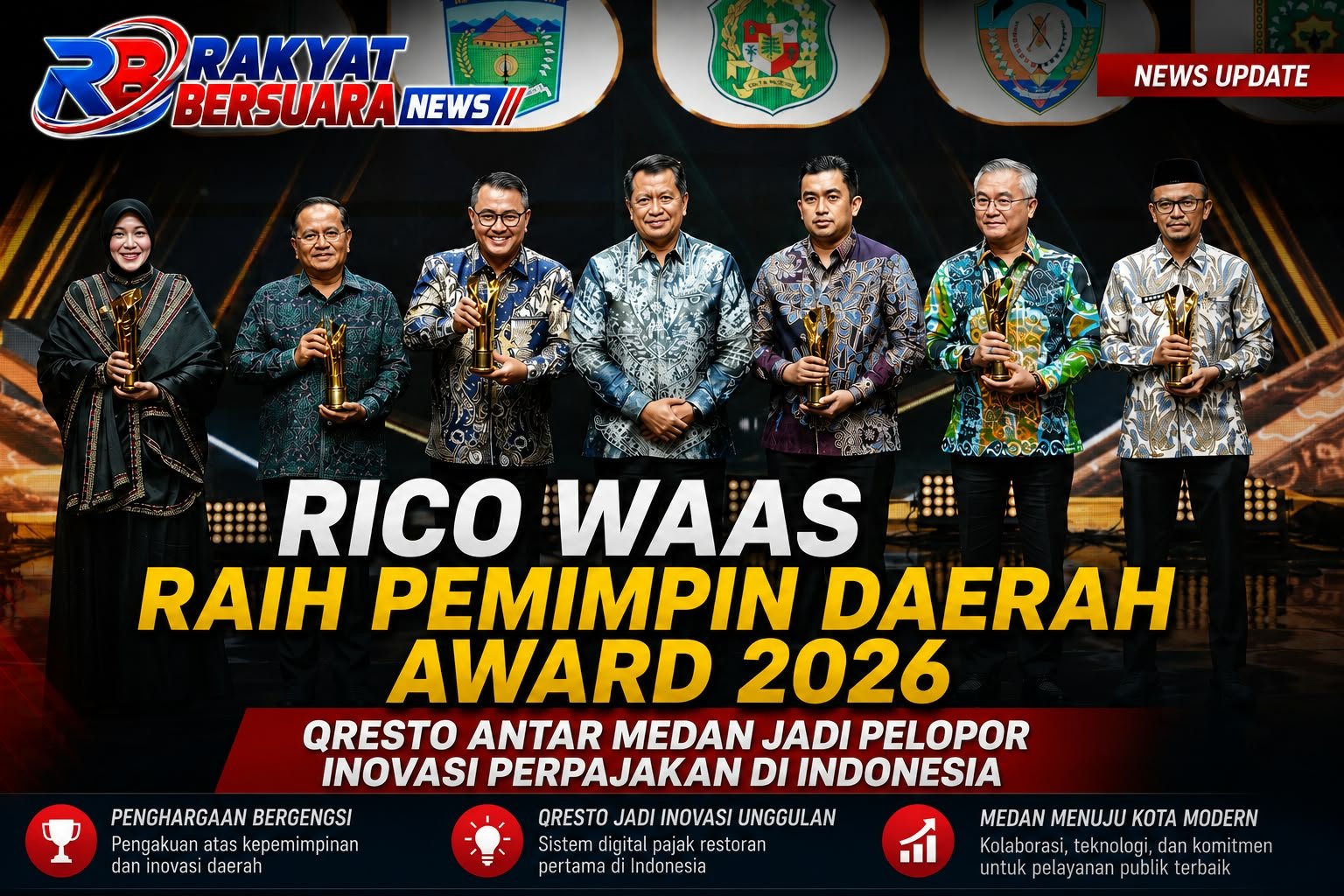 Rico Waas Raih Pemimpin Daerah Award 2026, Qresto Antar Medan Jadi Pelopor Inovasi Perpajakan di Indonesia