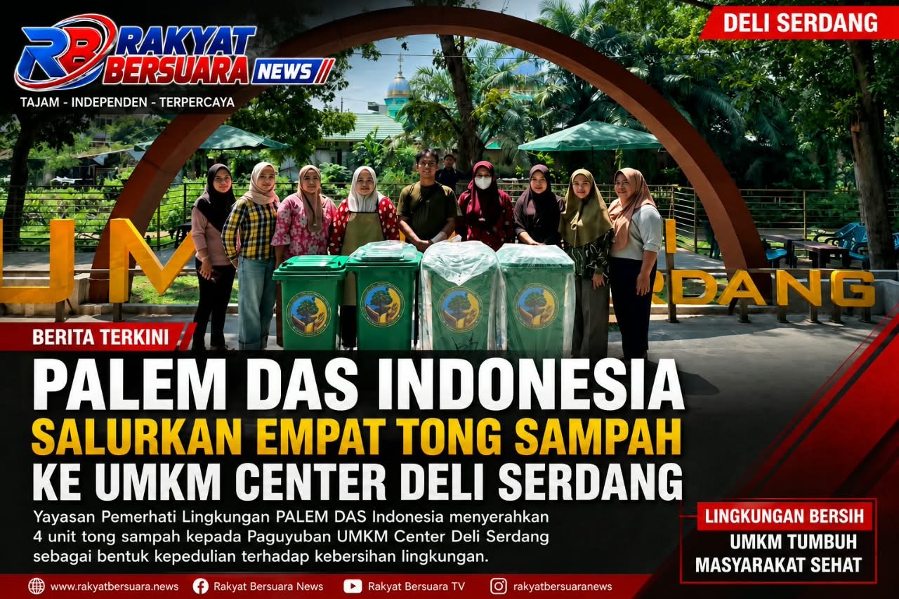 PALEM DAS Indonesia Salurkan Empat Tong Sampah ke UMKM Center Deli Serdang